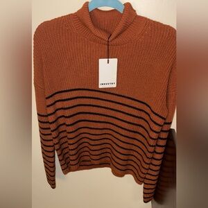 Industry Rust Striped Crewneck Sweater